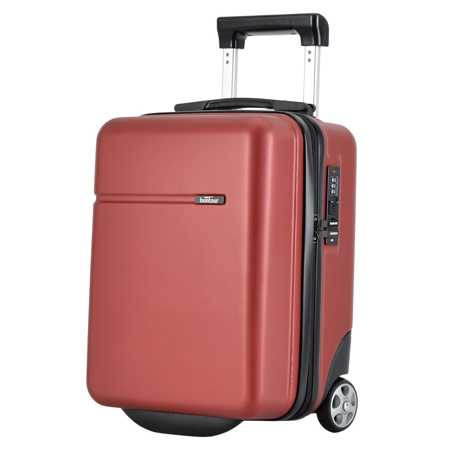 BONTOUR “CabinOne” Hand luggage WizzAir 40x30x20cm, 2 Wheels under seat trolley, Burgundy