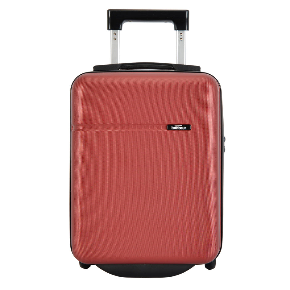 BONTOUR “CabinOne” Hand luggage WizzAir 40x30x20cm, 2 Wheels under seat trolley, Burgundy