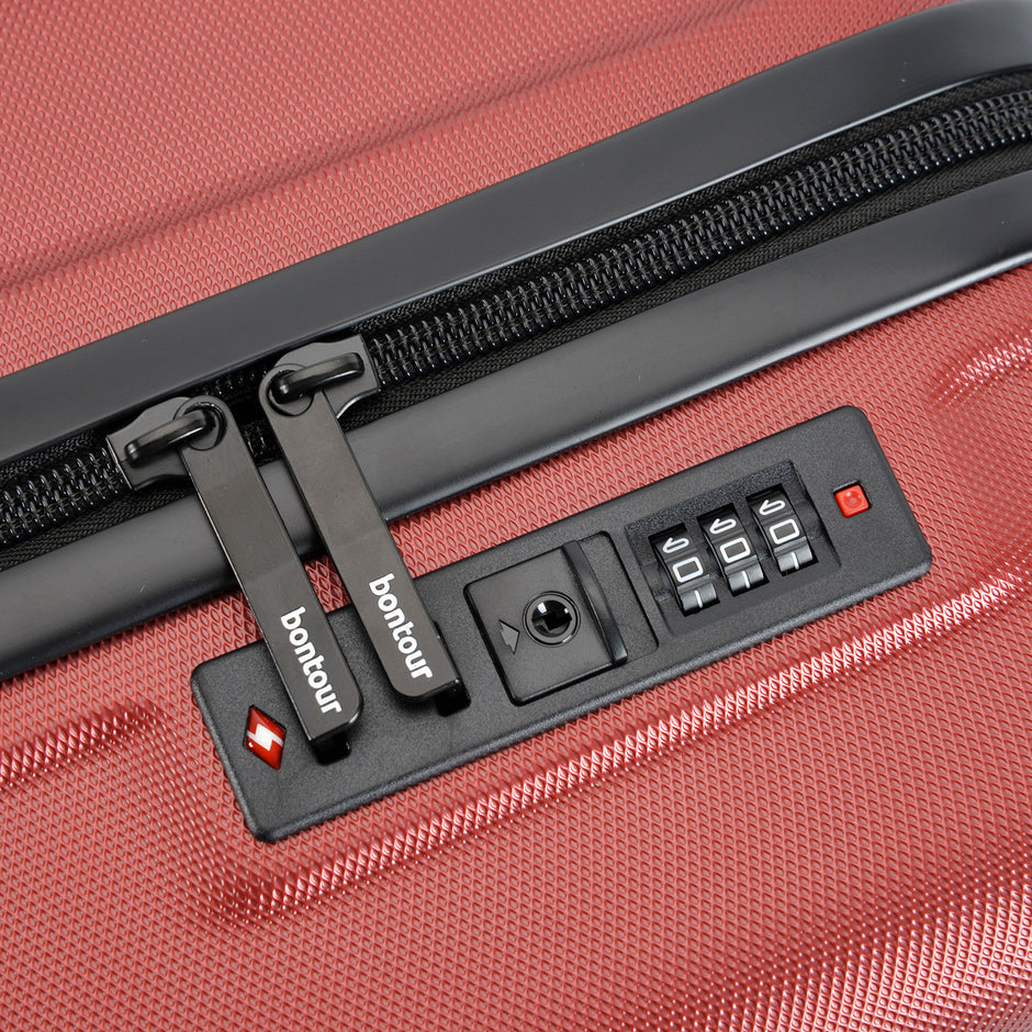 BONTOUR “CabinOne” Hand luggage WizzAir 40x30x20cm, 2 Wheels under seat trolley, Burgundy