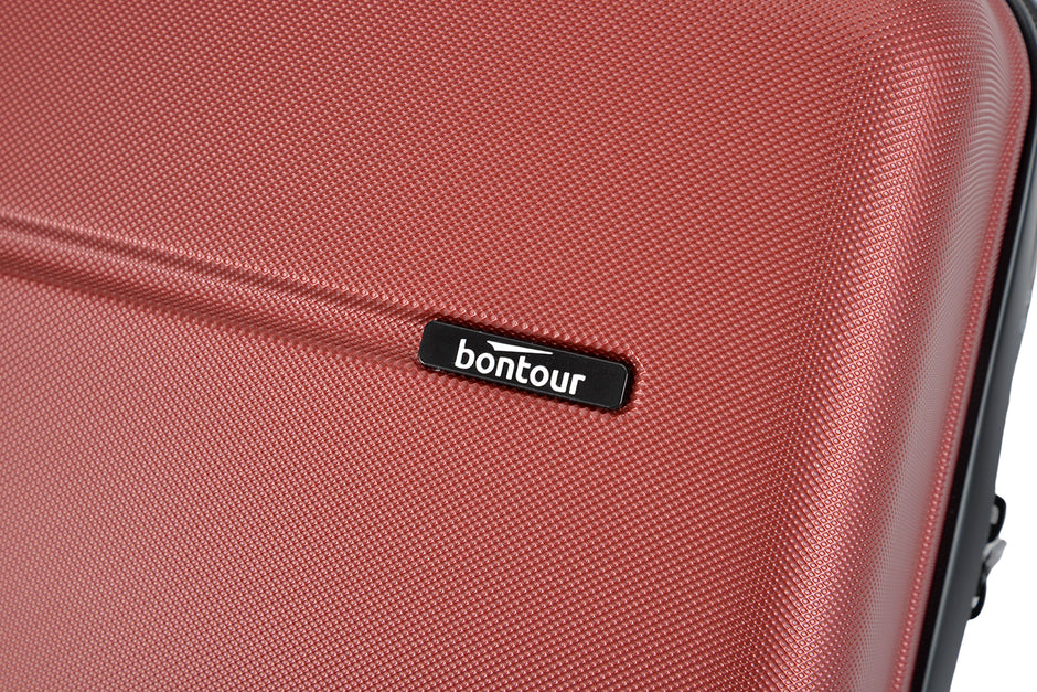 BONTOUR “CabinOne” Hand luggage WizzAir 40x30x20cm, 2 Wheels under seat trolley, Burgundy